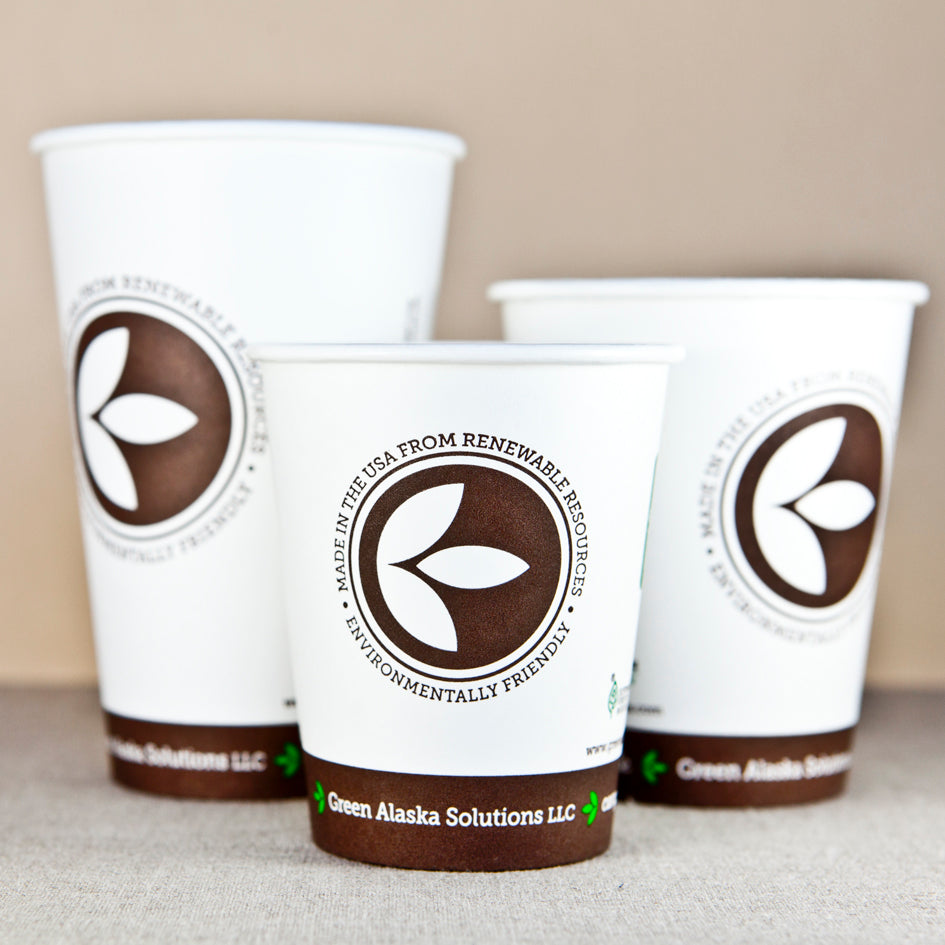 16 oz Custom Printed Compostable NoTree Paper Hot Cups | 1000 Count